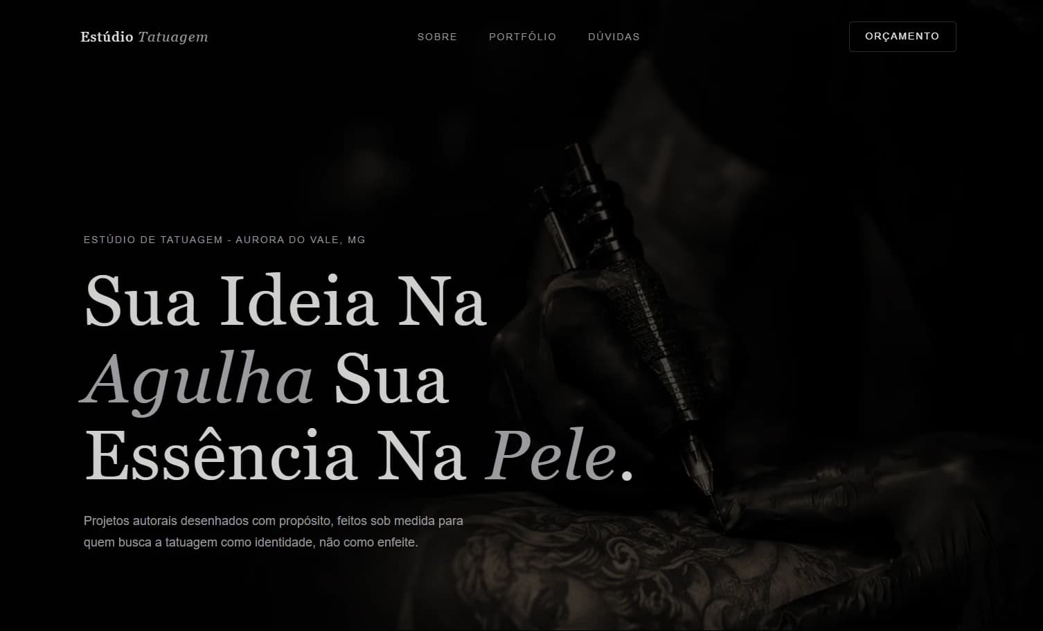 Captura de tela do site Estúdio Tatuagem